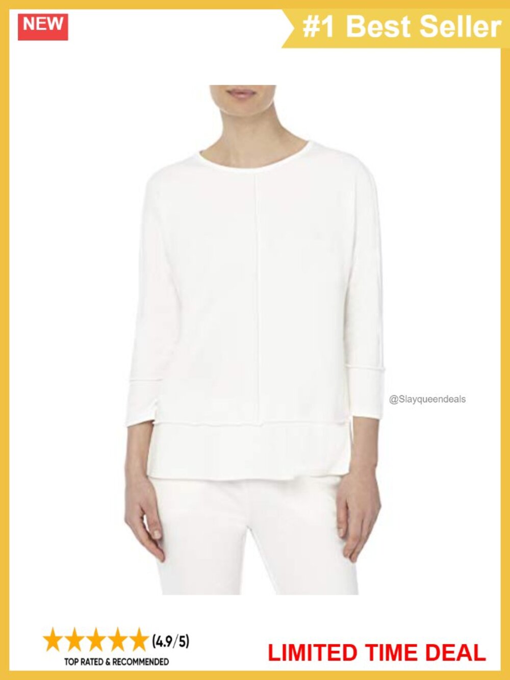 Jones New York 3/4 Sleeve Dolman Tunic Top Boat Neck